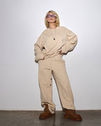 Casual Oversized Sweatshirt and Wide Jogger Set