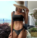 Women's Asymmetrical Bikini with Playful Ruffle Detail