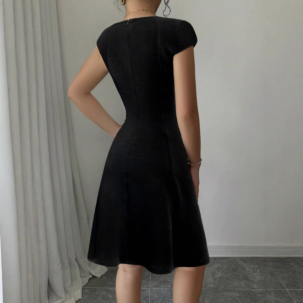 Women's Sleeveless A-Line Dress with Square Neckline