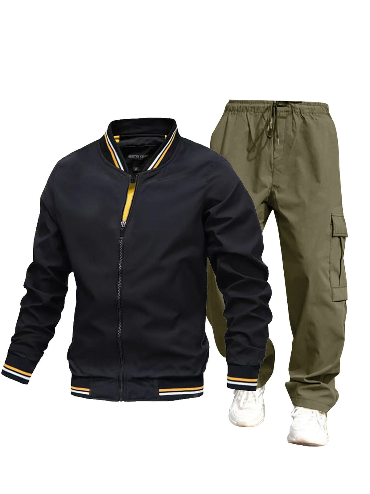 Men's sporty jacket and cargo pants set