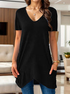 Women's Comfortable V-Neck T-Shirt with Pockets
