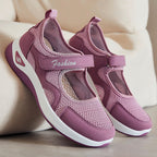 Women's Breathable Casual Shoes with Adjustable Hook-and-Loop Closure