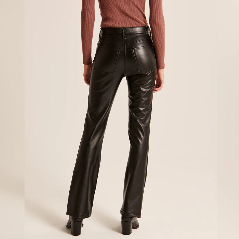 Women's Straight-Leg Faux Leather Pants