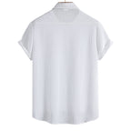 Women's Short-Sleeve Shirt with Textured Fabric and Loose Fit