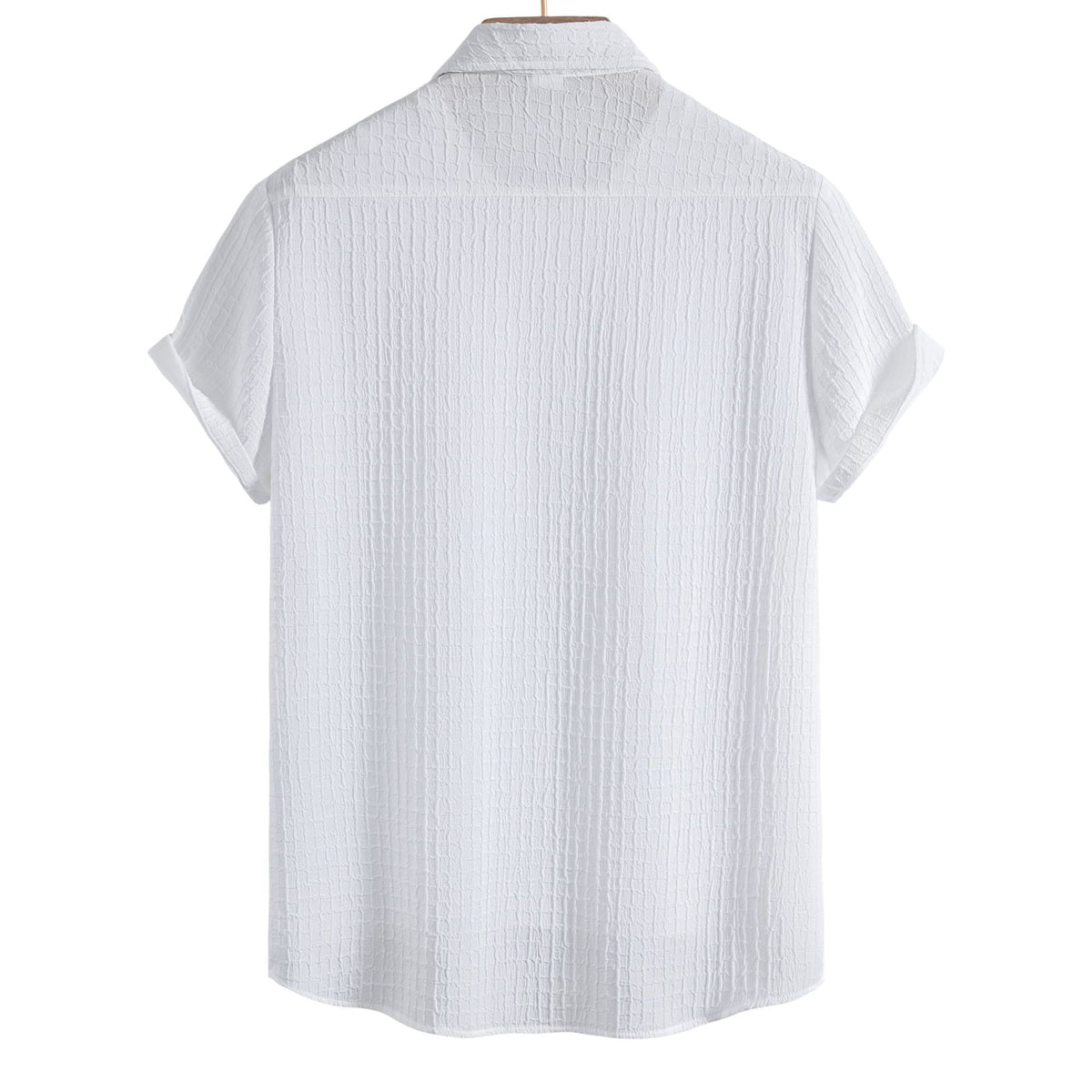 Women's Short-Sleeve Shirt with Textured Fabric and Loose Fit