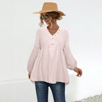 Women's Blouse Shirt with Casual Fit and Elegant Button Details