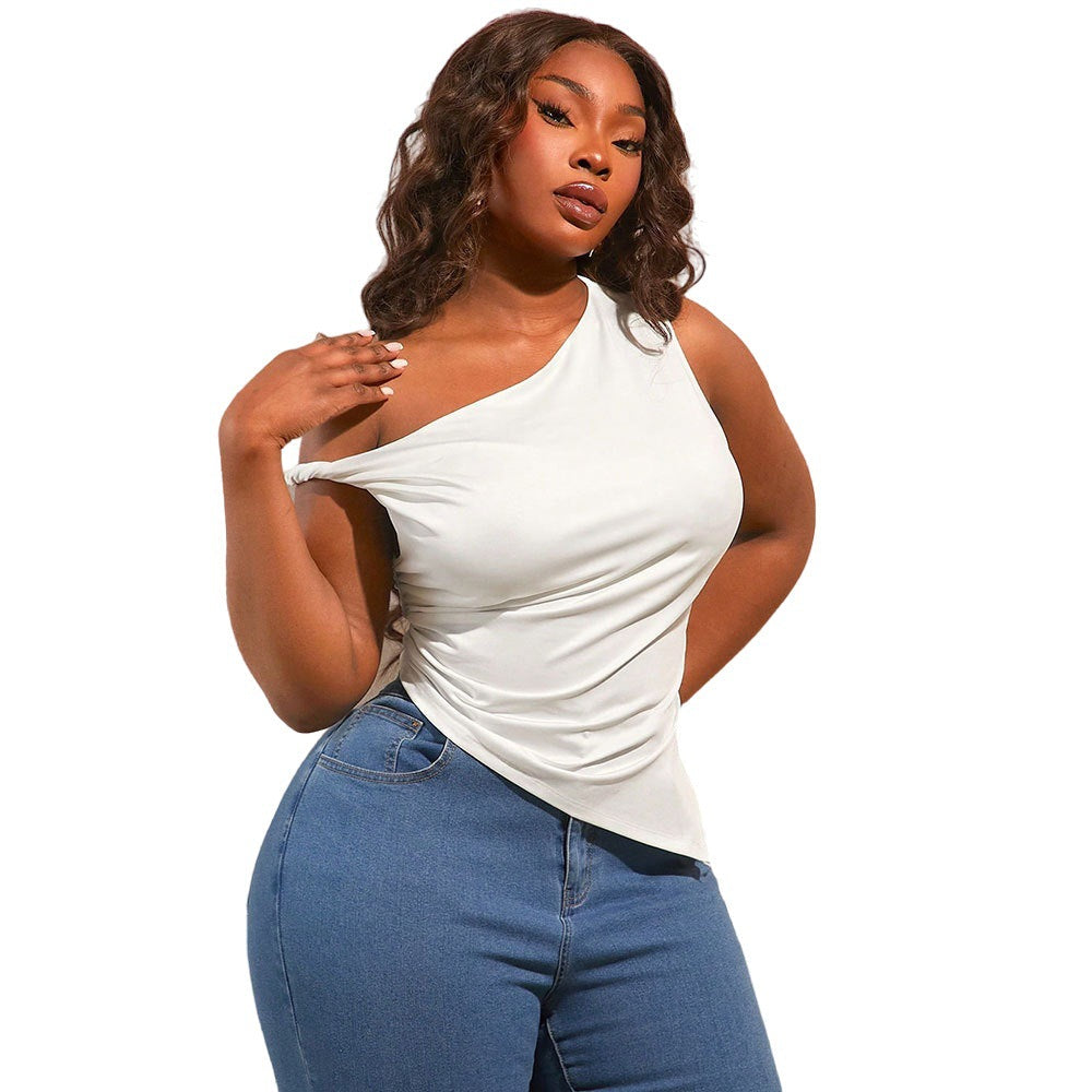 Women's Asymmetrical Off-the-Shoulder Ruched Top