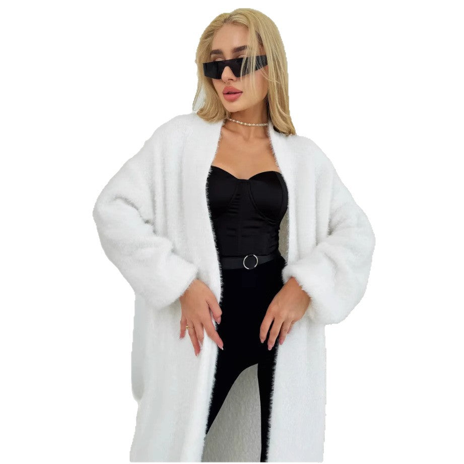 Women's Fluffy Long Cardigan