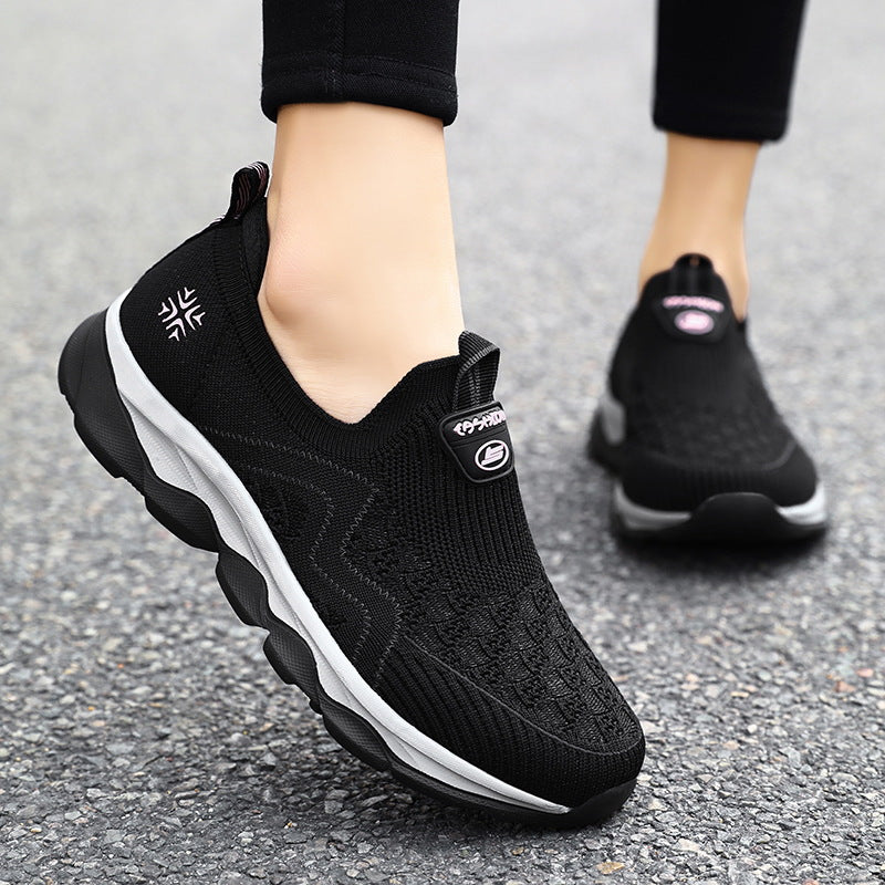 Women's Breathable Slip-On Walking Sneakers with Flexible Sole
