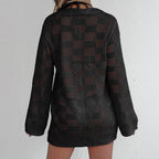 Women's Crochet Swim Cover-Up with Tie Belt