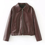 Women's Elegant Faux Leather Jacket