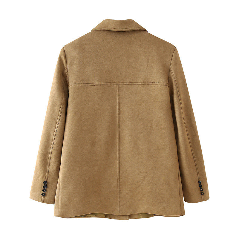 Women's Elegant Suede Blazer Jacket