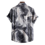 Women's Short-Sleeve Shirt with Abstract Pattern