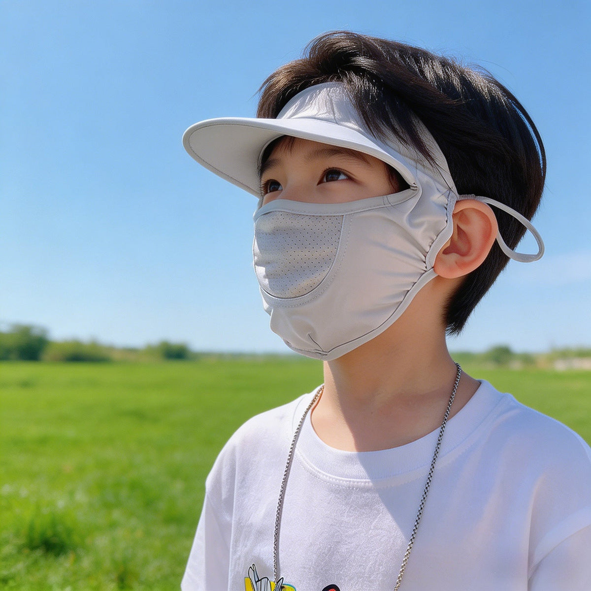 Women's Sun Protection Visor with Integrated Breathable Face Mask