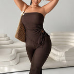 Women's Jumpsuit with Elegant Ruffle and Slim Leg