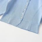 Elegant Cardigan with Fine Ribbed Pattern and Decorative Buttons