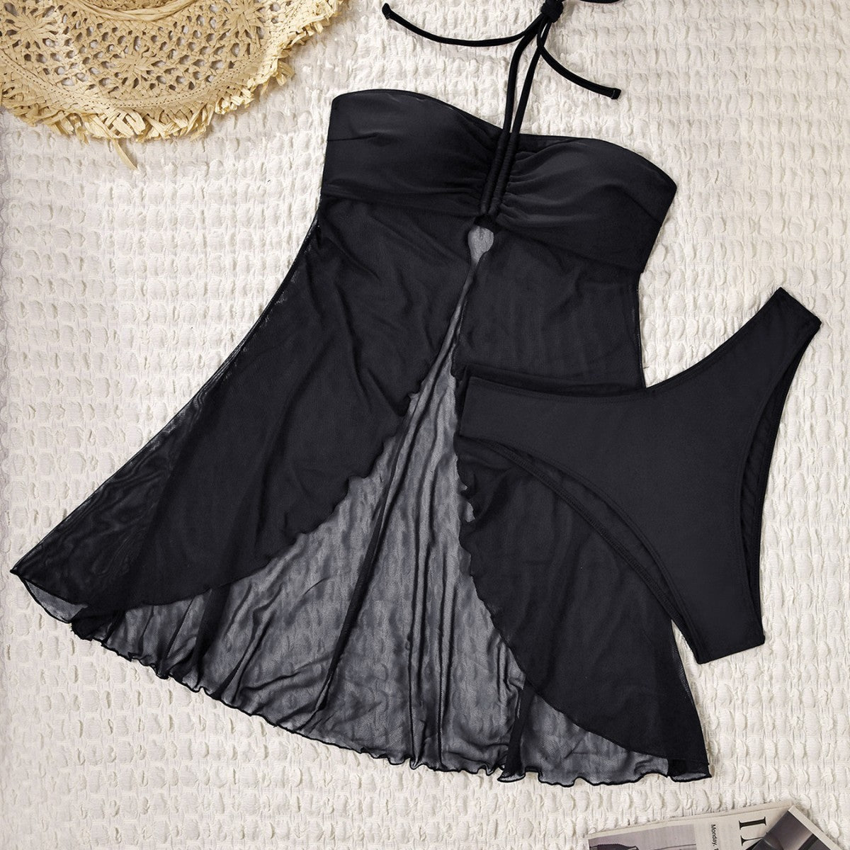 Women's Swimwear with Flowing Skirt and Lined Top