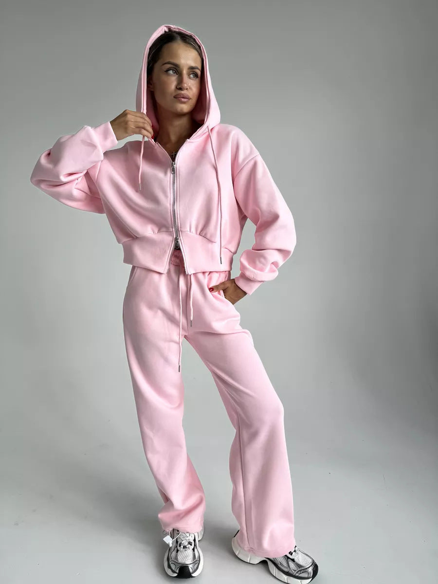 Cropped Zip-Up Hoodie