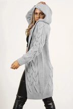 Women's Chunky Knit Coat with Hood
