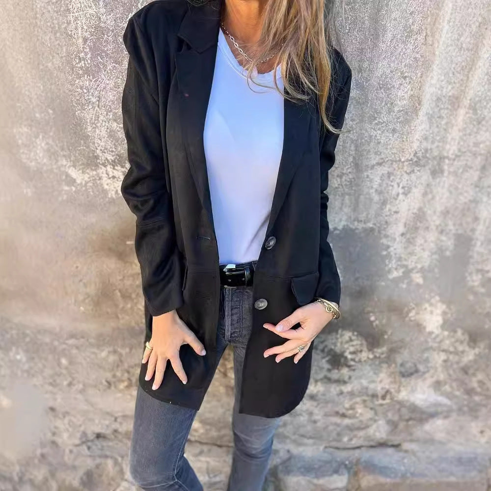 Women's Elegant and Comfortable Suede Blazer