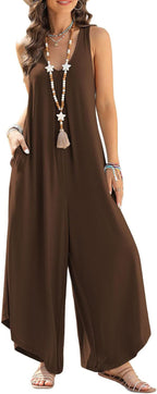 Women's Airy Wide-Leg Jumpsuit with Pockets