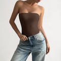 Women's Elastic Bandeau Bodysuit with Flattering Cut