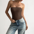 Women's Elastic Bandeau Bodysuit with Flattering Cut