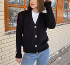 Women's Chunky Knit Cardigan with Buttons