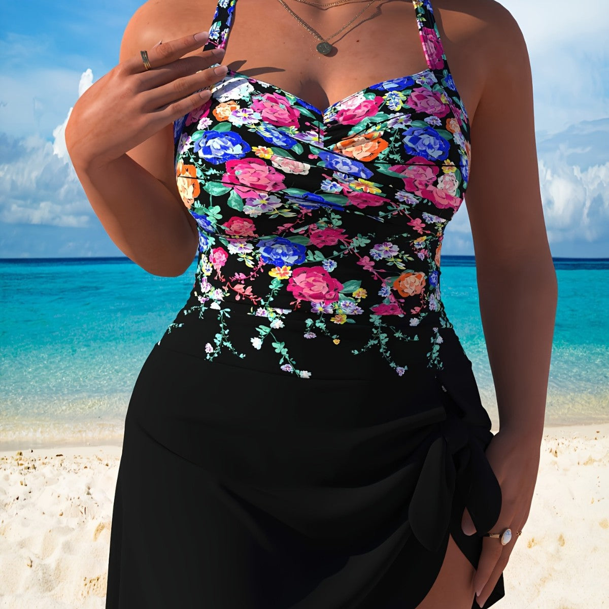 Women's Swimsuit with Side Skirt