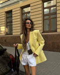 Elegant Women's Oversized Blazer with Deep Lapel