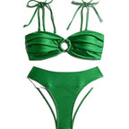Women's Bandeau Bikini with Elegant Ruffle Detail