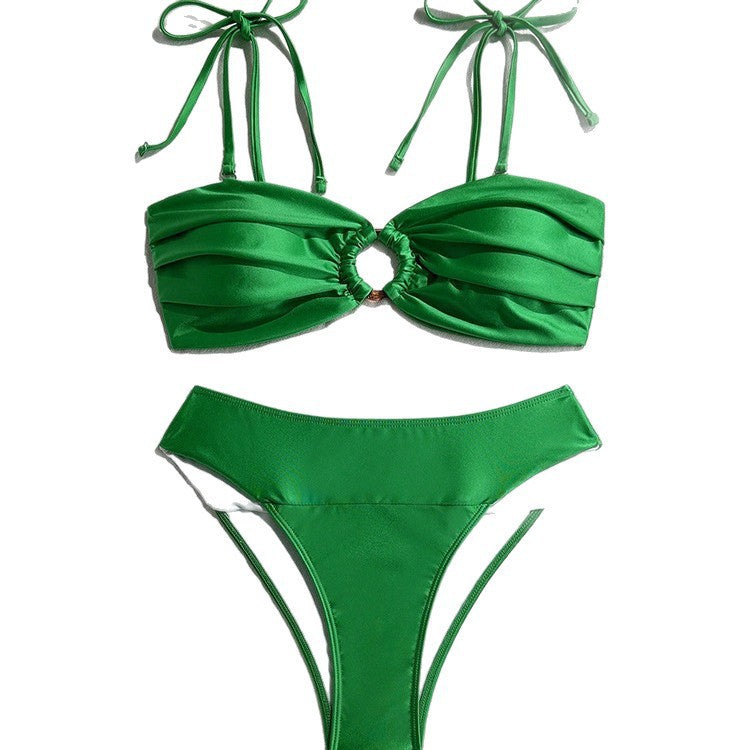 Women's Bandeau Bikini with Elegant Ruffle Detail