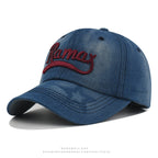 Men's Distressed Denim Embroidered Baseball Cap