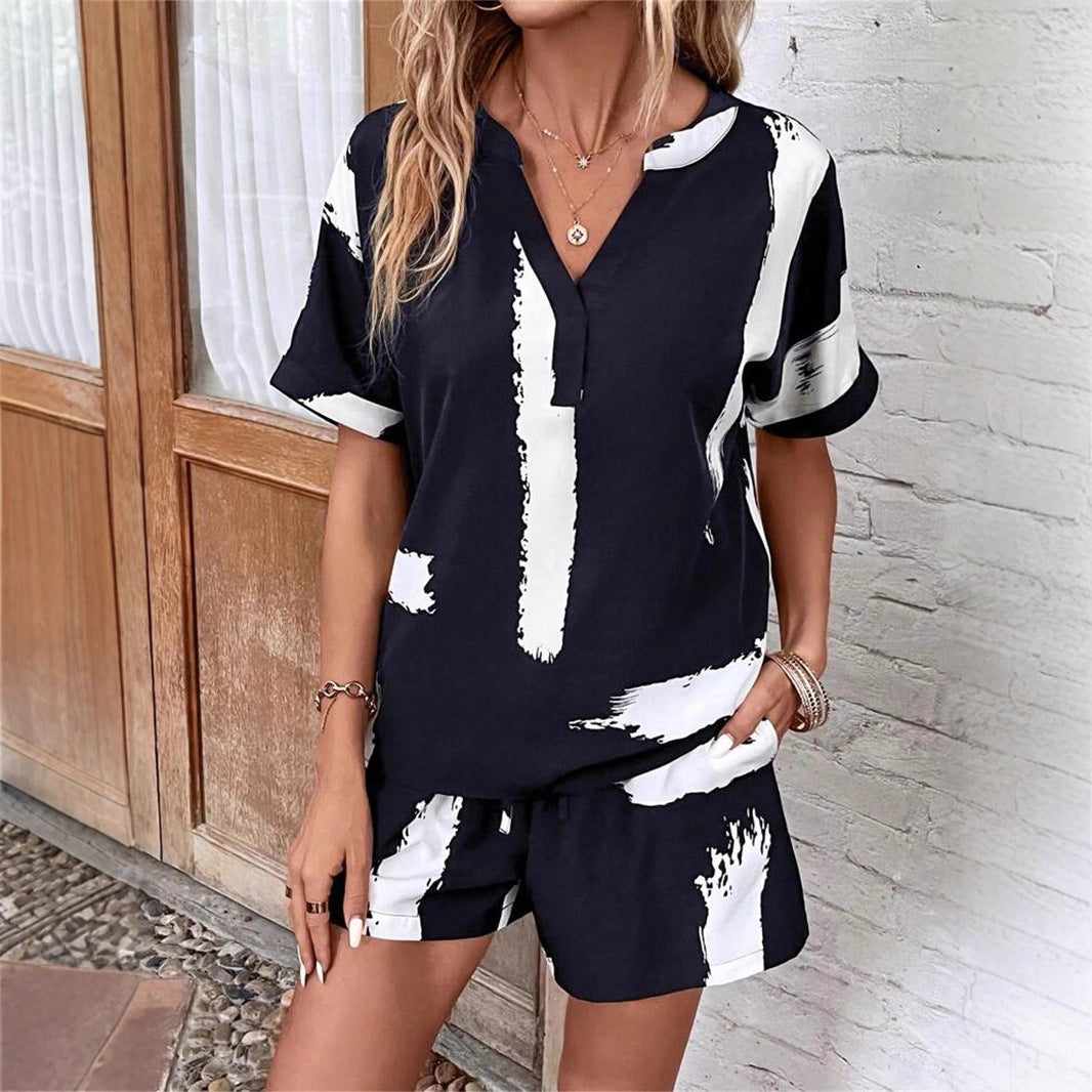 Summer Jumpsuit with V-Neck and Pockets
