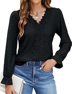 Women's Elegant Floral Blouse with V-Neck
