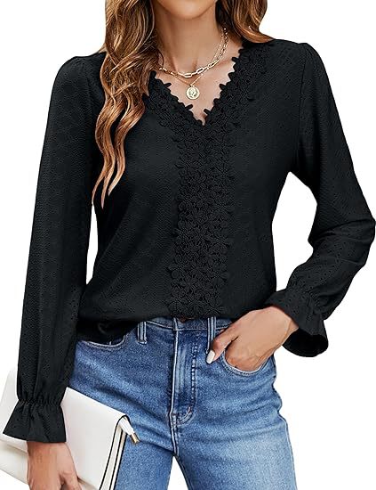 Women's Elegant Floral Blouse with V-Neck