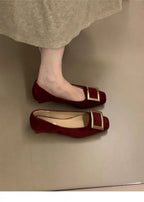 Women's Ballet Flats with Elegant Buckle Detail