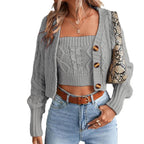 Women's Knit Set with Cardigan and Crop Top