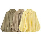 Elegant Women's Blouse with Pleated Details