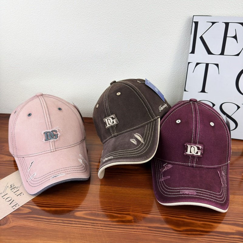 Men's Distressed Cotton Baseball Cap