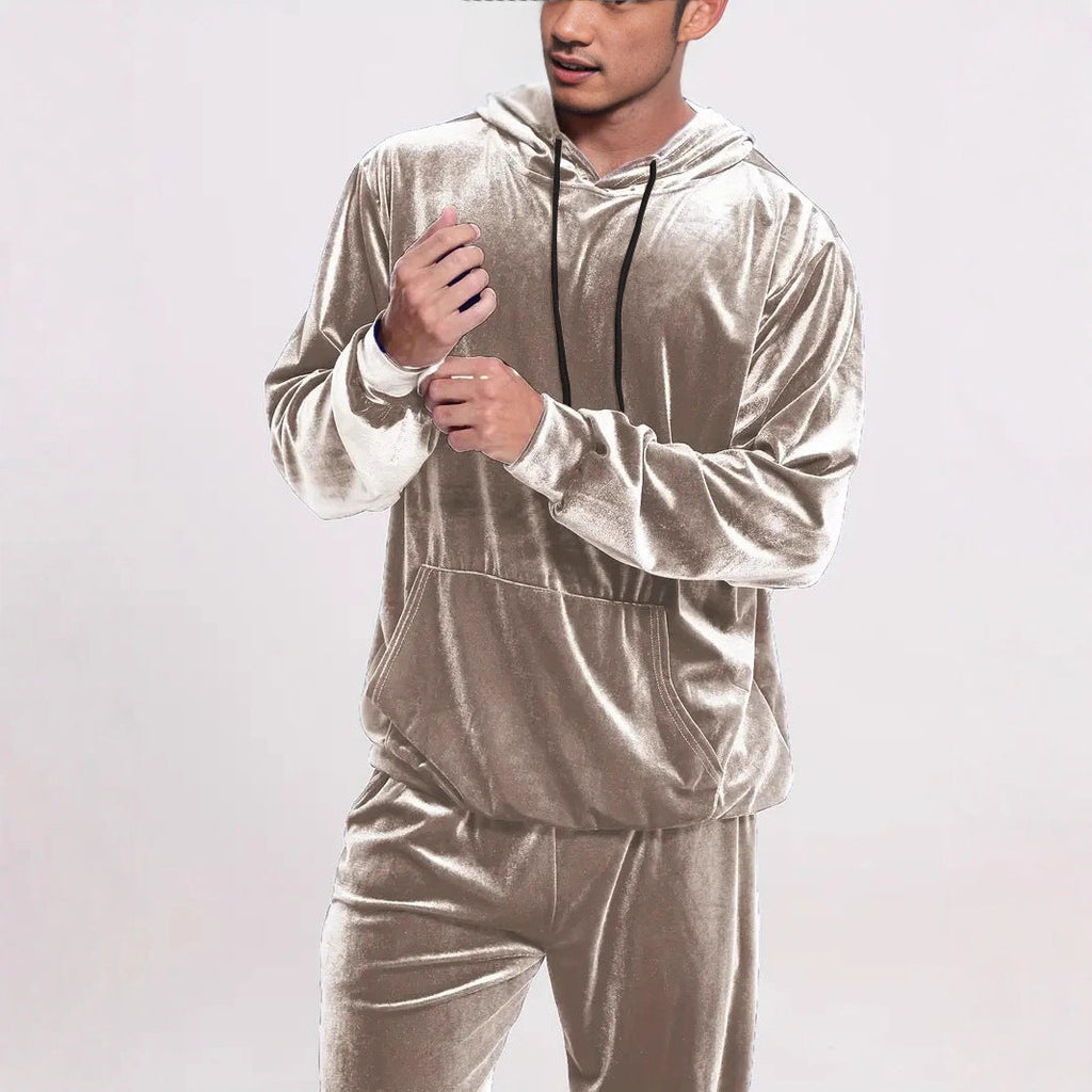 Men's Velvet Tracksuit with Hoodie