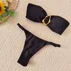 Women's Bandeau Bikini with Elegant Jewelry Detail