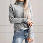 Elegant Turtleneck Sweater with Button Details