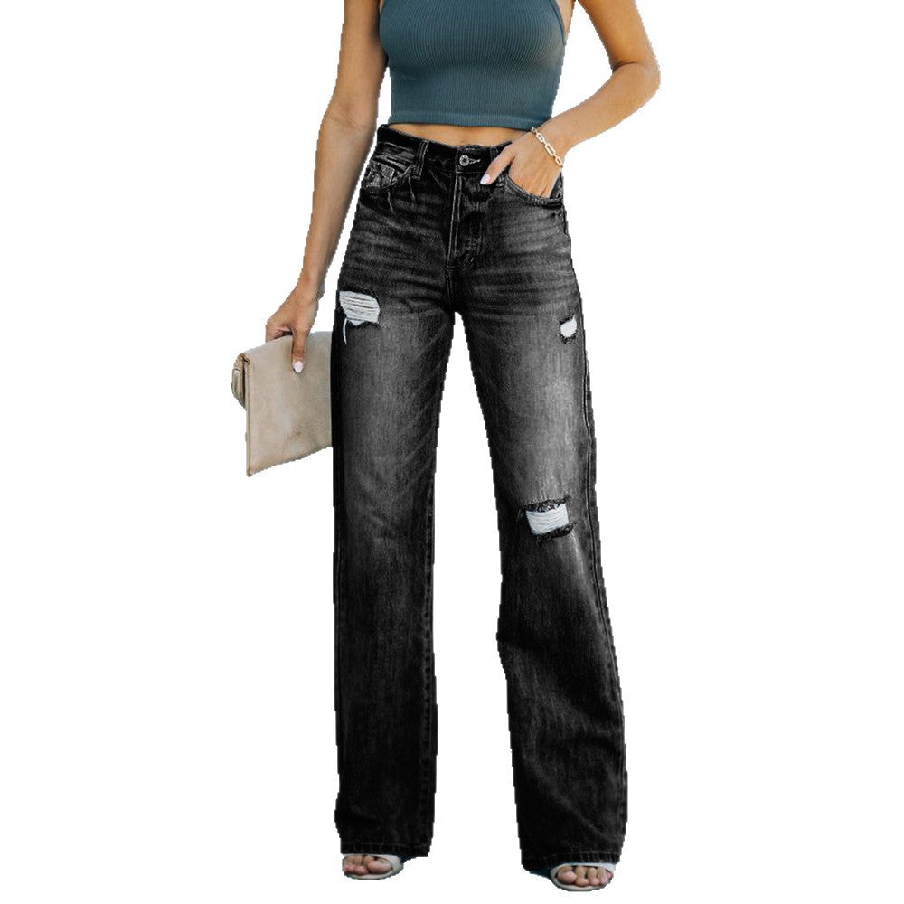 Women's High-Waist Wide-Leg Jeans