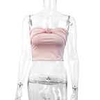 Women's Bandeau Crop Top with Knot Design