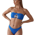 Women's Bandeau Bikini with Floral Detail