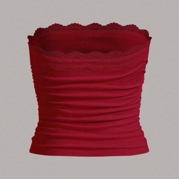 Women's Bandeau Top with Lace Trim