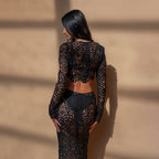 Women's Floral Crochet Beach Set