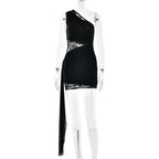 Women's Cocktail Dress with Asymmetrical Cut