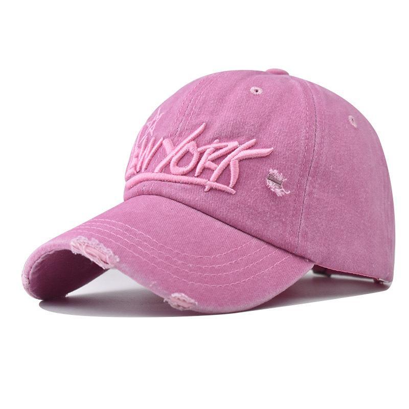 Men's Distressed Casual Embroidered Cap